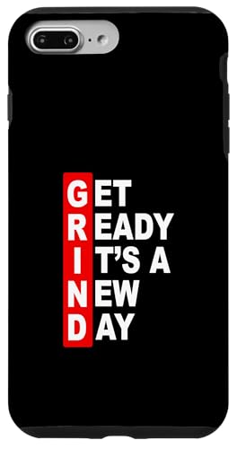 ���b�h�J���[ Get Ready It's A New Day �O���C���h���b�h�O���t�B�b�N �X�}�z�P�[�X iPhone 7 Plus/8 Plus �p