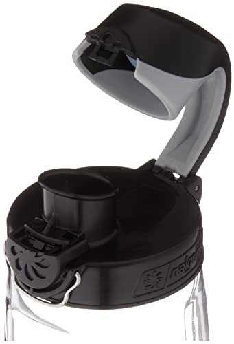 Image of Nalgene On The Fly Lock-Top Water Bottle, Clear w /Black, 22 Ounces (Pack of 6)