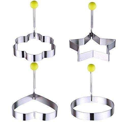 Universal Buyer 4pcs Stainless Steel Omelette Mould Device Love Surprise Eggs Ring Model Set Heart Shape Egg Mold Styling Tools 3