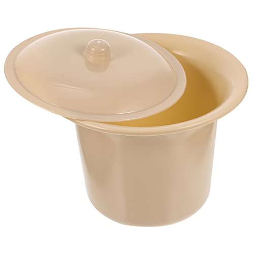 KOMBIUDA Urinal Pee Bucket Woman Potty Bucket Women Bowl Bedpans Pot Trash Can with Lid Bedpans for Pee Bottle for Men Chamber Pot Camping Saucepan Pp Khaki