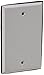 RAB Lighting CR1 Weatherproof Blank Rectangular Cover, Aluminum, 2-7/8" Width x 4-1/2" Height, Silver Gray