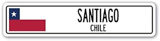 Santiago, Chile Street Sign Chilean Flag City Country Road Wall Gift