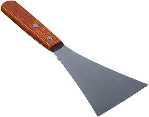 スケーターピザシャベル鉄板焼き木柄ステンレスターナー鉄板焼ヘラステーキベーキングツール火傷防止家庭用業務用三角形フライ返し9cm