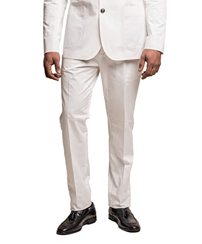 Costume hommes écru de mariage slim fit en coton ensemble printemps été