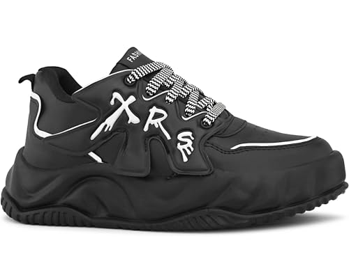 Image of ADISO Men's Chunky Sole Streetwear Sneakers | Trendy Lace-Up Casual Shoes for Fashion-Forward