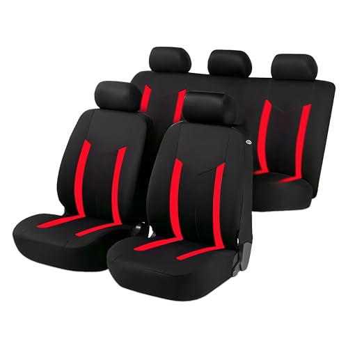 Astur Fundas Asientos Coche Universales Acolchadas | Funda Asiento Coche Compatible con Airbag | Fundas para Asientos de Coche en Poliéster Negro y Azul (Red)