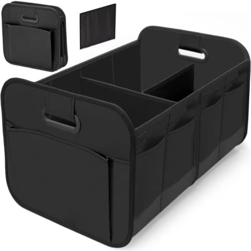 ANUEDXC Car Trunk Organizer for Lincoln MKZ/MKZ Reserve/Black Label, Foldable Large Organizers and Storage, Multi-Compartment Car Cargo Storage, Storage Box with Pocket, Car Accessories