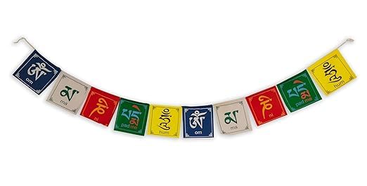 PSE EXPORT Tibetan Prayer flag for CAR | Peace Mantra Leh Ladakh Flag For Car | Home Decoration Prayer Tibetan flag Multicolour (Pack of 1)-image-47
