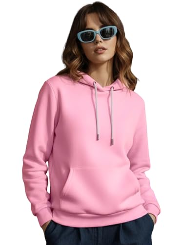 Image of JUNEBERRY Cotton Fleece Regular Fit Solid Sweatshirt Winter Wear Jumper Full Sleeve Hoodie for Women (Sizes- S to 3XL)