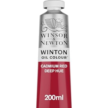Winsor & Newton Winton 200ml Oil Colour - Cadmium Red Deep Hue,1437098