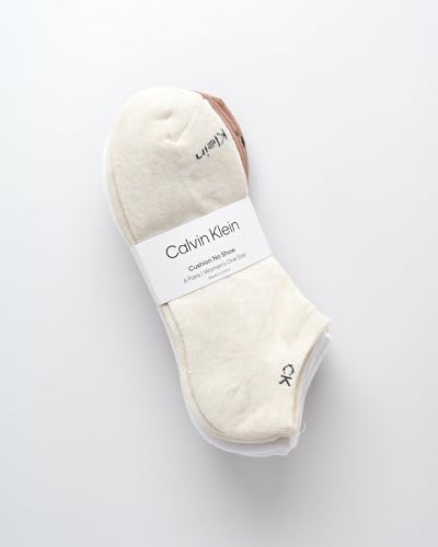 Image of Calvin Klein Womens No Show Socks - 6 Pack Breathable Cotton Blend Athletic Performance Low Cut Running Socks for Women