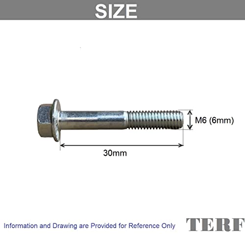 TERF® M6 X 30mm Serrated Flanged Hex Head Bolt M6 (6mm) X 30mm Serrated Flanged Hexagonal Head Set Screw Bolts - Pack of 10 - Image 3