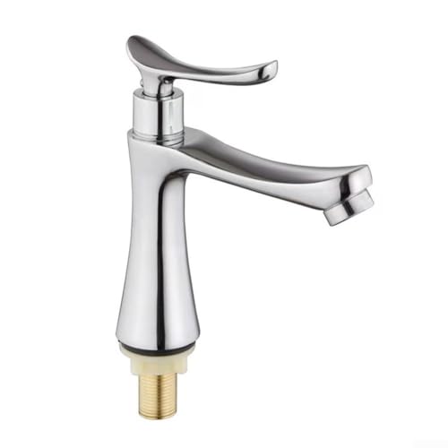 Grifo de lavabo con palanca de aleación de zinc, grifo de bañera de baño caliente y frío, adecuado para sistemas de baja y alta presión para baño