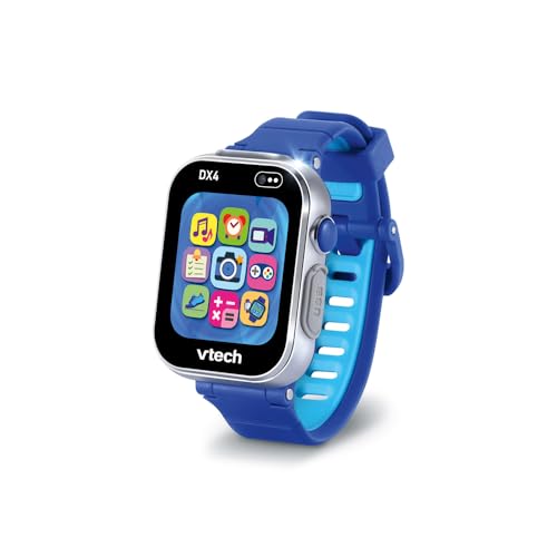 VTech - KidiZoom SmartWatch DX4 Bleue - Montre Digitale Enfant 16 en 1 avec Écran Tactile Couleur, Jeux, Applications, Appareil Photo et Vidéo - Cadeau Enfant Dès 5 Ans - Contenu en Français