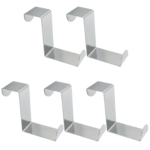 Bivethoi 5 Pcs Over The Door Hooks,Z-Shaped Reversible Sturdy Hanging Hooks Dual Head Fits 1