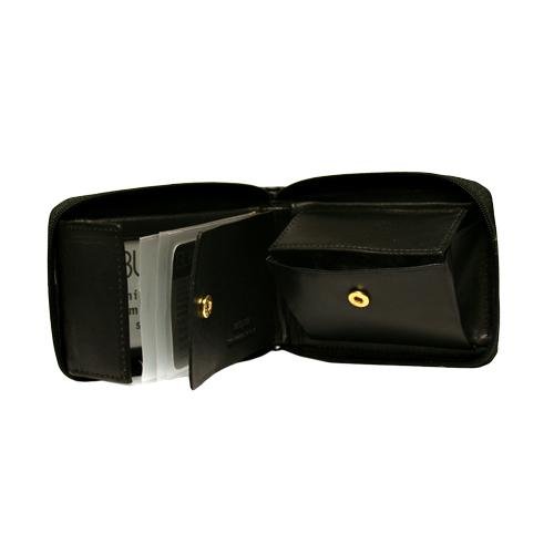 Buxton Men's Black Zip Around Wallet #TOP4