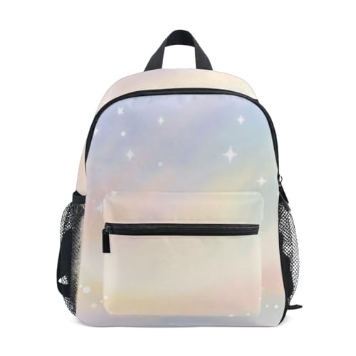 Watercolor Starry Rainbow Toddler Girls Boys Backpack Kids School Bookbag with Name Tag