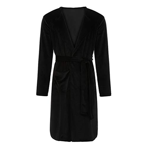 YOCheerful Roupão de banho masculino roupão de banho plus size roupa de dormir de inverno conjunto d