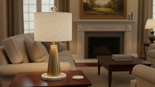 Image of Aspen Creative 31093A Transitional Drum (Cylinder) Shaped Spider Construction Lamp Shade in White with Embroidered Floral Pattern, 12 inch Wide (12 inch x 12 inch x 10 inch)