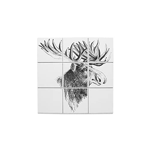 Carreaux céramique élan pour rénover un mur blanc en décor forêt canadienne