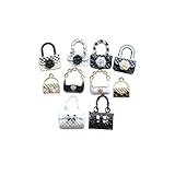 【ハンドメイド素材店】10個 ハンドバッグ リボン チャーム カメリア キルティングデザイン ストーン リボンバッグ ジュエリー パーツ UVレジン 封入 手芸材料 部品 ハンドメイド材料 アパレルモチーフ ゴールド メタル (ミックス)