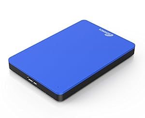 Sonnics 500GB Blau Externe tragbare Festplatte USB 3.0 super schnelle Übertragungsgeschwindigkeit für den Einsatz mit Windows PC, Mac, XBOX ONE und PS4 Fat32