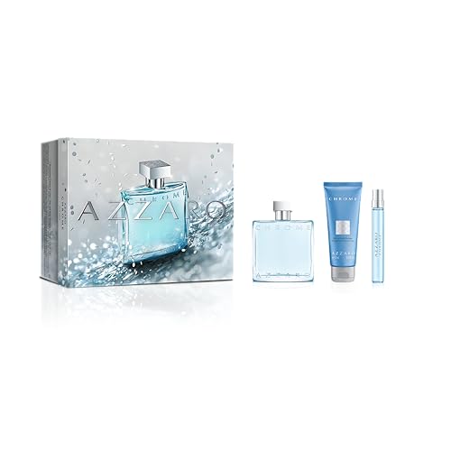 Azzaro Chrome Eau de Toilette - Fresh Aquatic Mens Cologne Set ($...