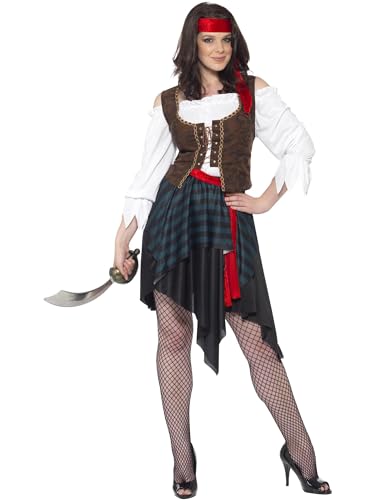 Panoplie pirate femme Smiffys jupe et gilet marron pour Halloween