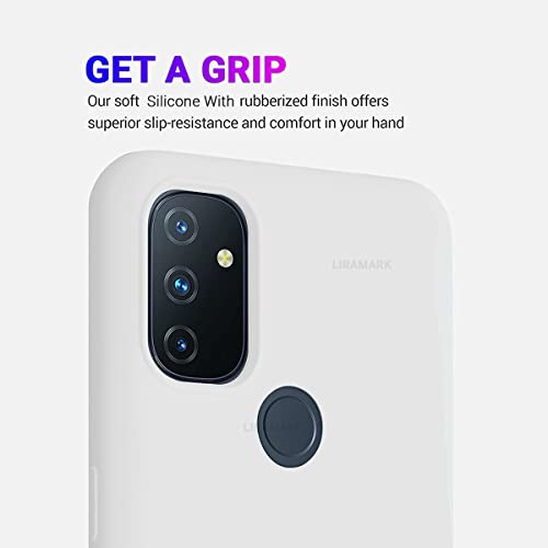Image of LIRAMARK Liquid Silicone Soft Back Cover Case for OnePlus Nord N100 5G / 1+Nord N100 (White)