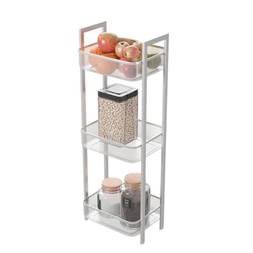 Amig - Multi-Purpose Organizer - 3 Vertical Baskets - White Steel - Kitchen Storage - Size: 33 x 25 x 85 cm