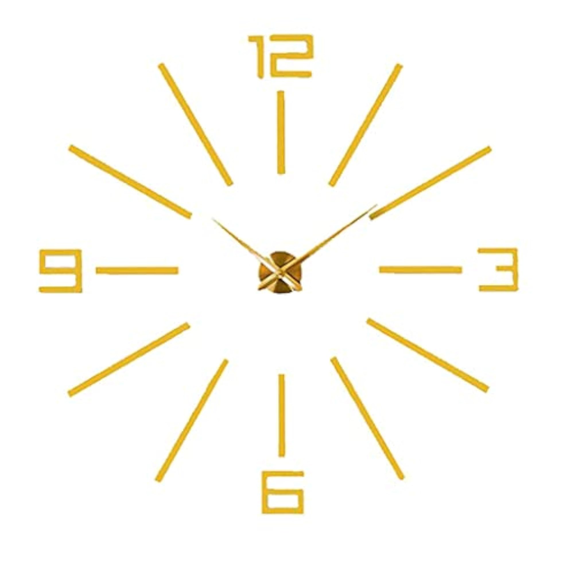 Modern Large 3D Wall Clock with DIY Stickers