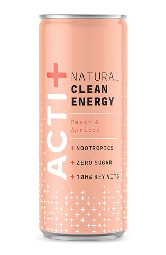 Acti+ Peach & Apricot Zero Sugar Clean Energy drink