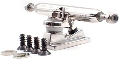 SPITBOARDS 32mm Fingerboard Pro Trucks by, Real Lock-Nuts, Single Axis, Kingpins, Rubber O-Ring Urethane Bushings, Optimized Hanger, Width 32 mm for Fingerboard Tuning & Assembling (White)