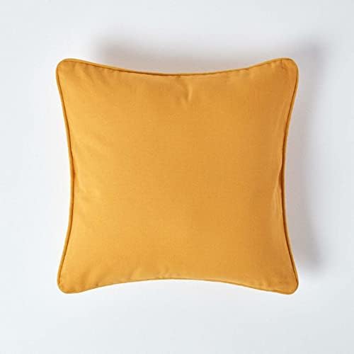 HOMESCAPES – Funda de cojín Lisa, Color Amarillo Mostaza de 100% algodón, Funda de cojín de 60 x 60 cm HOMESCAPES – Funda de cojín Lisa, Color Amarillo Mostaza de 100% algodón, Funda de cojín de 60 x 60 cm
