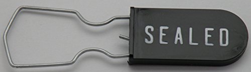Image of Plastic Padlock Security Seal with Large Shackle Metal Wire (Black, 50 Pack)