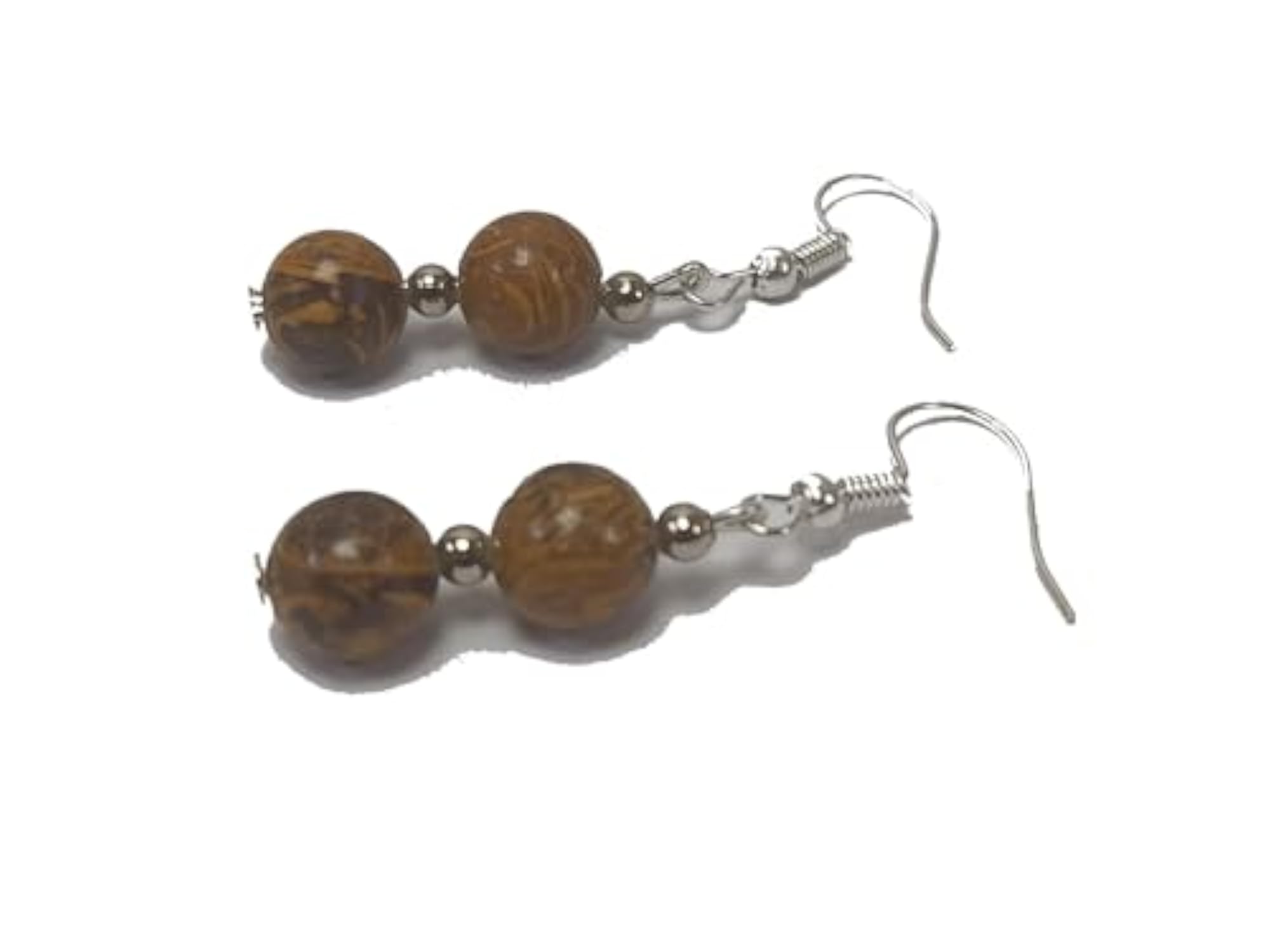 Mariam Jasper Crystal Round Bead Earrings Set, Healing Gemstone