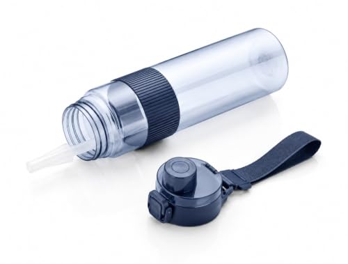 Image of Sports Water Bottle with Straw & Carry Strap | Leakproof BPA-Free Gym Bottle | Flip Lock Lid | MOTIVATIONAL NEVER GIVE UP BOTTLE | Office, School, Gym & Travel (Blue)
