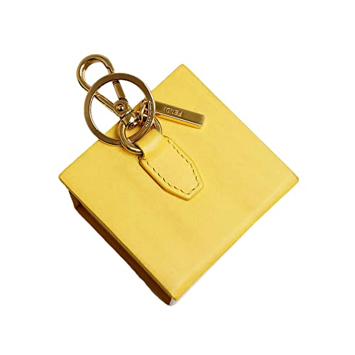 Fendi Roma Mini Box Yellow Leather Key Ring Charm 7Ar894 #TOP3