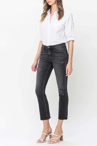 Flying Monkey - Mid Rise Cropped Slim Straight Jeans - F52364