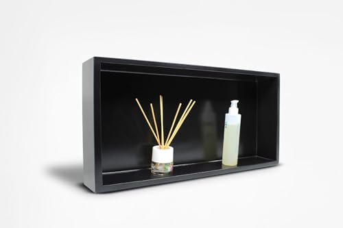 Genérico Miracrete.Nicho de ducha o hornacina de carga mineral de altas prestaciones. Diferentes medidas y colores. (Negro, 60x30)