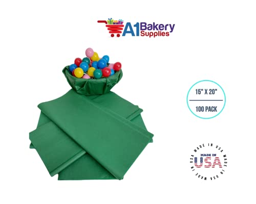 Holiday Green 15 inches X 20 Inches - 100 Sheets per Pack) Premium Quality Gift wrap Paper A1 bakery supplies Made in USA - Thumbnail 4