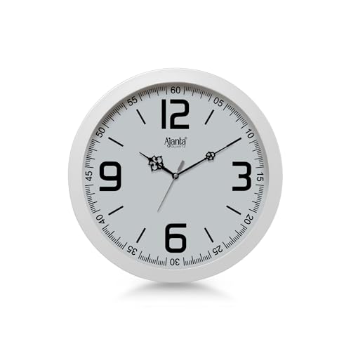 Image of Ajanta Home Decor Clock 12.5 Inch (320mm) White | Stylish Silent Sweep Wall Clock | Luxury Modern Design | Model 2697