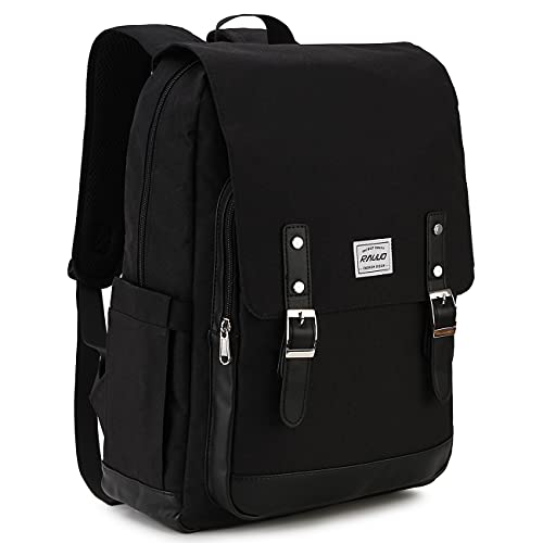 RAVUO Backpack for Women Men, Water Resistant Laptop Backpack College Bag Casual Daypack Travel Rucksack Black