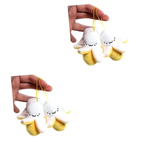 Abaodam 6 Piezas Llavero de Peluche de plátano Bolsa de plátano Colgando Juguetes Infantiles Banana plátano de Peluche decoración Colgante de plátano Mini Juguete de Peluche Animal niño