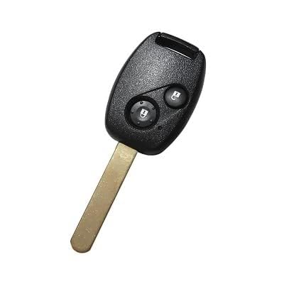 Image of Leather Smart Car Key Cover Case with Metal Hook Keychain for Honda Old Amaze, City I-Vtech, Brio, Jazz, Mobilio (Black)