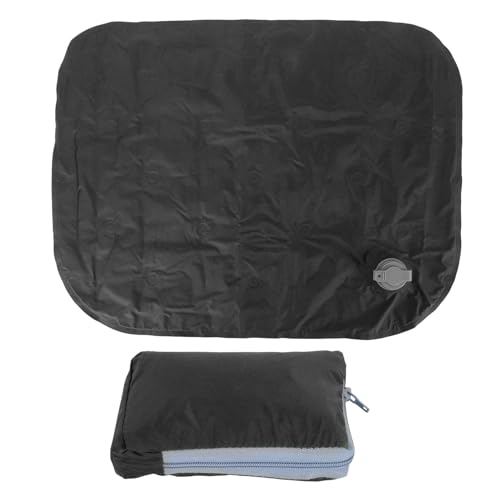 Natudeco Portable Travel Cushion Lightweight Inflatable Travel Cushion Compact Inflatable Cushion Air Packed Travel Cushion for Climbing Hiking Office (Black)