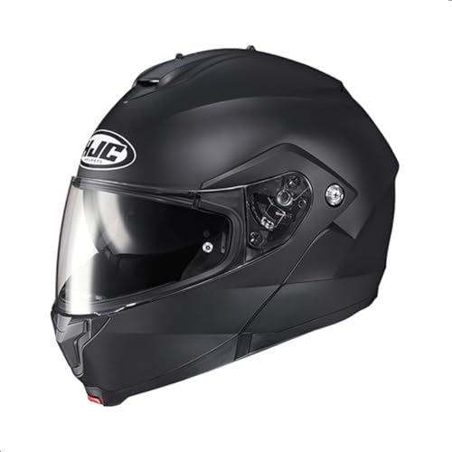 HJC C91 Solid Modular Motorcycle Helmet with HJ-17 Pinlock Shield, DOT Approved (Semi Flat Black,...