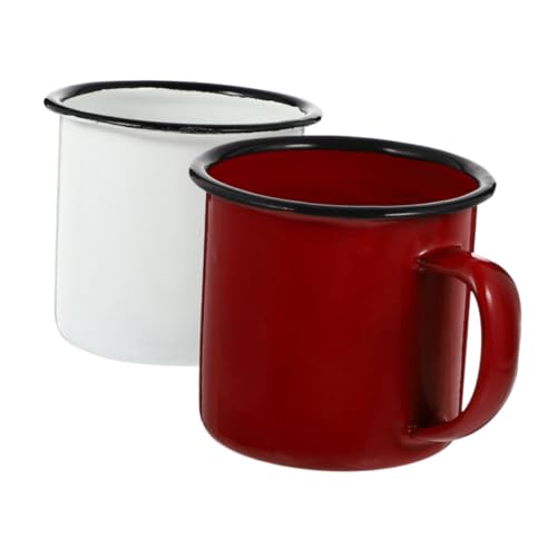 BESTYASH 2 Stück Vintage Emaille Becher Hitzebeständig Vielseitig...