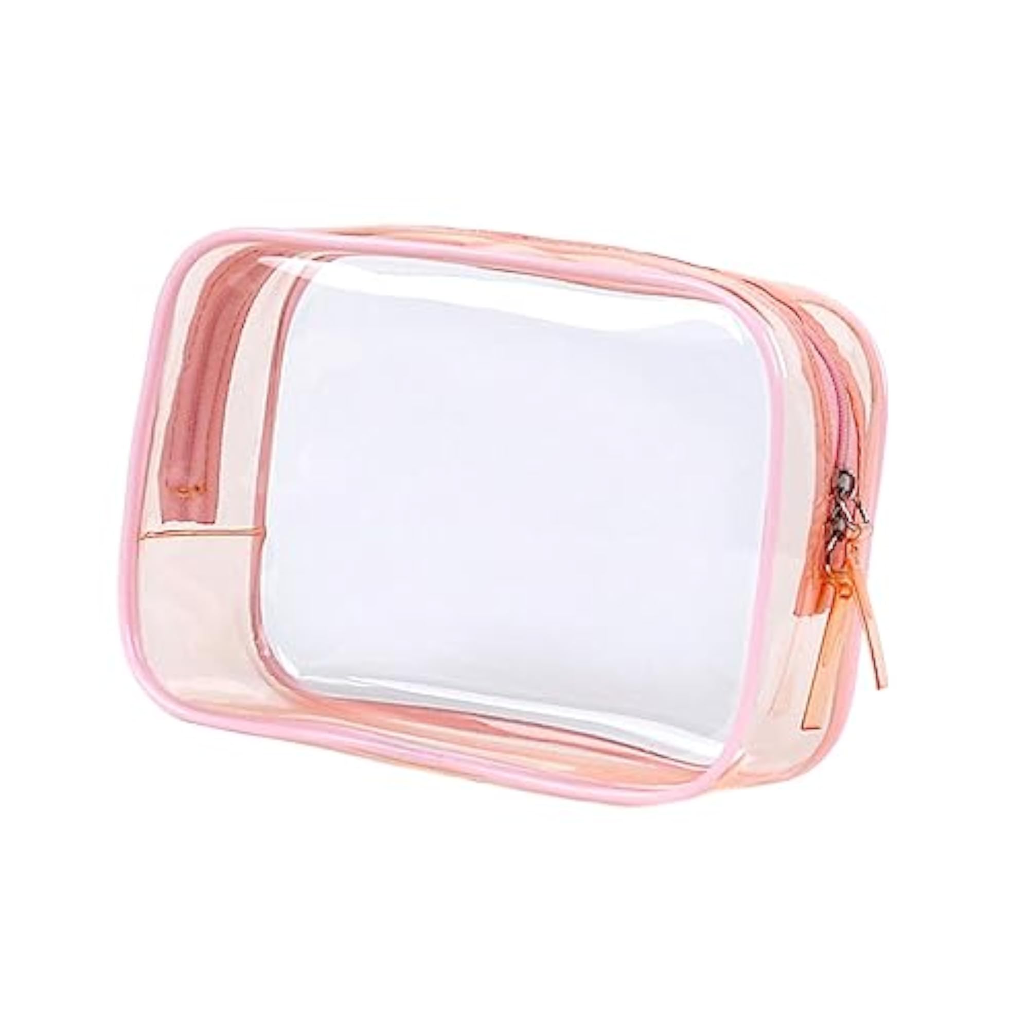 Clear Makeup Bag Travel Cosmetic Bag for Women, Pink