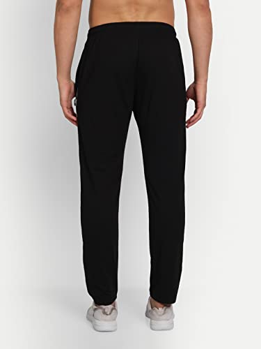 Image of Zeffit Men's Slim Fit Track Pants, Cotton, Elastic Waist, Side Pockets, Running & Gym